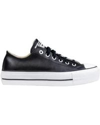 Converse - Schoenen ,Zwart ,Leer Chuck Taylor All Star Lift Platform Leather - Lyst