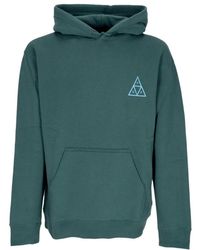 Huf - Hoodies & Sweatvesten ,Groen ,Katoen Triple Triangle Hoodie Pine Lange Mouw - Lyst