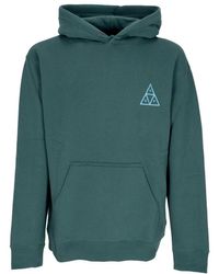 Huf - Hoodies & Sweatvesten ,Groen ,Katoen Triple Triangle Hoodie Pine Lange Mouw - Lyst