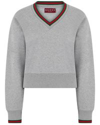 Gucci - Sweatshirt Van Katoenen Jersey Met Web - Lyst