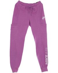 Nike - Fitness ,Roze ,Katoen Fleece Trainingsbroek Sportkleding - Lyst