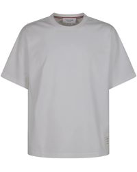Thom Browne - Witte Oversized T-Shirt Met Rwb Trim - Lyst
