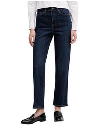 DKNY - Jeans ,Blauw ,Katoen High-Rise Classic Straight - Lyst