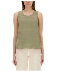 120% Lino - Sleeveless Top - Lyst