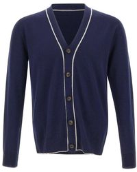 Eleventy - Truien & Vesten ,Blauw ,Wol Cardigan Van Wol En Kasjmier - Lyst