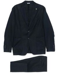 Manuel Ritz - Kostuums ,Blauw ,Blauw Pak Met Achterventilatie - Lyst