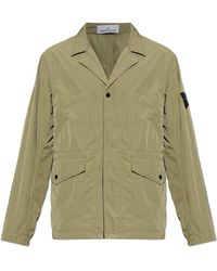 Stone Island - Jassen ,Groen ,Polyester Lichtgewicht Jas Met Zakken - Lyst