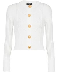 Balmain - Cropped Gebreid Vest - Lyst