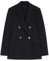 Max Mara - Jassen ,Zwart ,Lerici Dubbelbreasted Zwarte Jas - Lyst