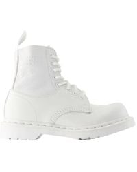 MM6 by Maison Martin Margiela - Witte Leren Enkellaarzen - Lyst