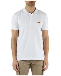 Ellesse - Polo in cotone piquet con patch logo frontale - Lyst