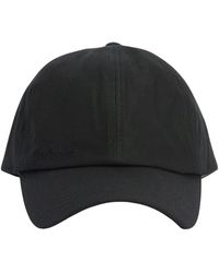 Barbour - Accessoires ,Zwart ,Katoen Zwarte Wax Katoenen Klep Pet - Lyst