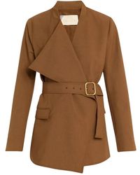 Ulla Johnson - Jassen ,Bruin ,Wol Zehra Draped Jacket - Lyst