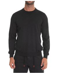 Kiton - Truien & Vesten ,Zwart ,Kasjmier Kasjmier Zijde Pullover Met Gewassen Effect - Lyst