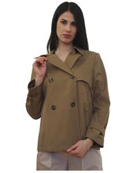 Marella - Jassen ,Bruin ,Katoen Trench Corto Doppiopetto - Lyst