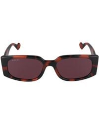 Gucci - Sonnenbrille mit quadratischem acetatrahmen in dunkelbrauner schildpatt-optik - Lyst