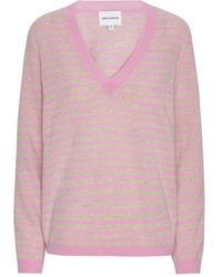 American Dreams - Gestreifter v-ausschnitt kaschmirpullover - Lyst