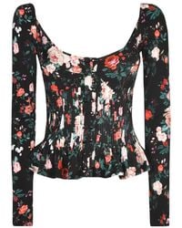 Rabanne - Blumenmuster Korsett-Style Bluse - Lyst
