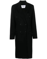 Krizia - Abrigo negro de lana y cachemira - Lyst