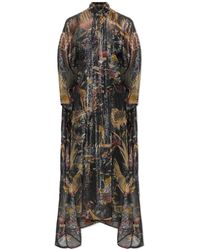 Etro - Kleedjes ,Zwart ,Lurex Draad Jurk - Lyst