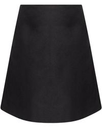 McQueen - Rokken ,Zwart ,Leer Asymmetrische Rok - Lyst