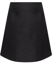 McQueen - Rokken ,Zwart ,Leer Asymmetrische Rok - Lyst