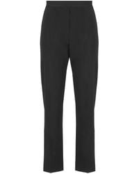 MSGM - Pantaloni neri in lana vita elastica - Lyst