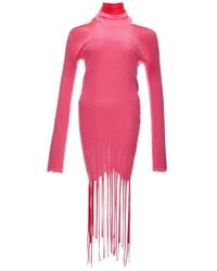 Bottega Veneta - Elegant Bicolor Fringed Pencil Dress - Lyst