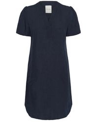 Part Two - Kleedjes ,Blauw ,Linnen Elegante Jurk After Midnight - Lyst