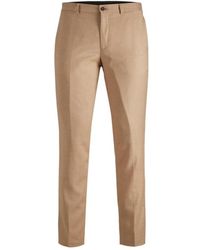 Jack & Jones - Slim Fit Polyester Wol Broek Curds &Amp; Whey - Lyst