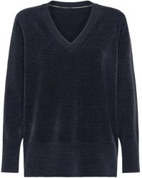 Rrd - Velvet Effect V-Hals Trui - Lyst