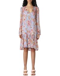 Liu Jo - Blumiges Minikleid Mit Gestuften Saum - Lyst