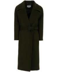 Stella McCartney - Belted Double-Breasted Wollen Jas - Lyst