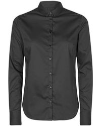 Mos Mosh - Overhemden ,Zwart ,Katoen Zwarte Shirt Met Lange Mouwen - Lyst