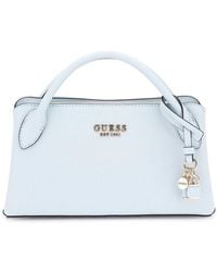 Guess - Blaue kleine satchel tasche mit reißverschluss - Lyst