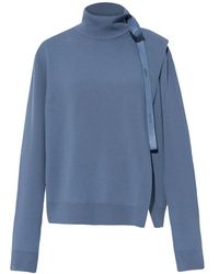 Fendi - Truien & Vesten ,Blauw ,Wol Wollen Coltrui - Lyst