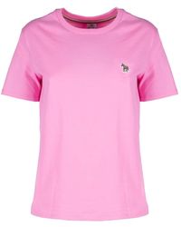 Paul Smith - Tops ,Roze ,Katoen Roze Zebra Logo T-Shirt - Lyst