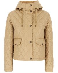 Burberry - Jassen ,Polyester Pembroke Quilted Cropped Hood Jacket - Lyst