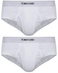Tom Ford - Twee-Pack Katoenen Slips Met Logo - Lyst