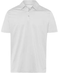 Baldessarini - Polo t-shirt mit knopfleiste und lederetikett - Lyst