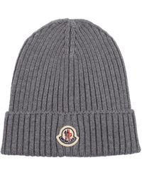 Moncler - Logo Wool Beanie - Lyst