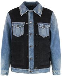 Dolce & Gabbana - Jassen ,Blauw ,Denim Denim Gewatteerd Jasje - Lyst