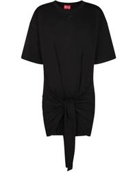 DIESEL - Tops ,Zwart ,Katoen D-Eivor Mini Jurk - Lyst
