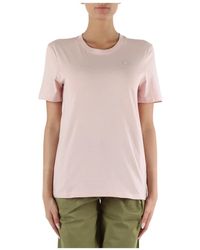 Calvin Klein - Baumwoll-t-shirt mit frontlogo-patch - Lyst