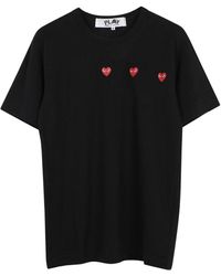COMME DES GARÇONS PLAY - Herzdruck schwarzes t-shirt - Lyst