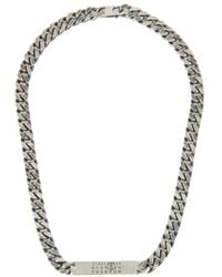 MM6 by Maison Margiela - Kettenhalskette Mit Signaturzahlen Silber - Lyst
