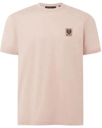 Belstaff - Tops ,Roze ,Katoen Patch Tee - Lyst