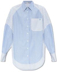 Stella McCartney - Overhemden ,Blauw ,Katoen Shirt Met Zak - Lyst