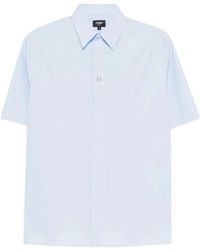 Fendi - Overhemden ,Blauw ,Katoen Shirt Boxy Popeline Sagittarius - Lyst