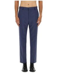 HUGO - Broeken ,Blauw ,Wol Wollen Tailored Pantalon - Lyst